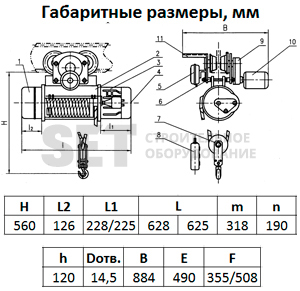 Таль электрическая TOR ТЭК (CD) г/п 0,5 т 6 м