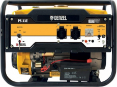 Генератор бензиновый PS-33E, 3,3 кВт, 230В, 15 л, электростартер// Denzel